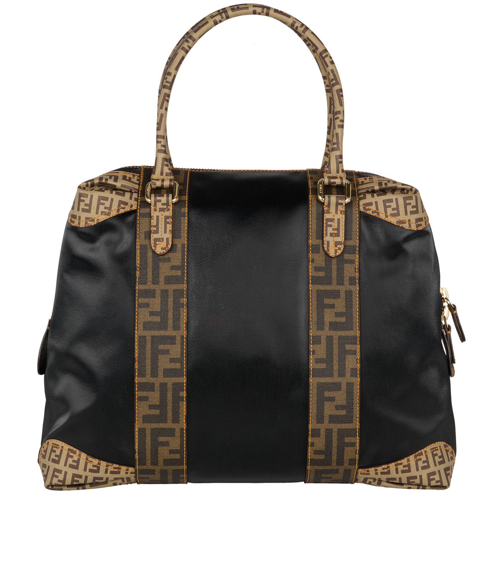 Top Handle Tote, &pound;495, Handbags, Black/Brown, Coated Canvas, Back view